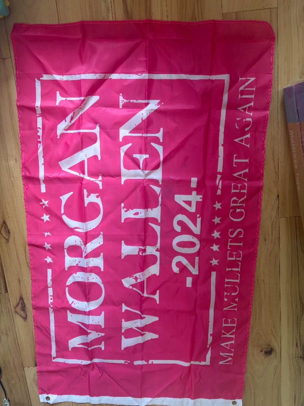 Morgan Wallen 2024 Hot Pink Flag Tapestry Make Mullets Great Again Grommets